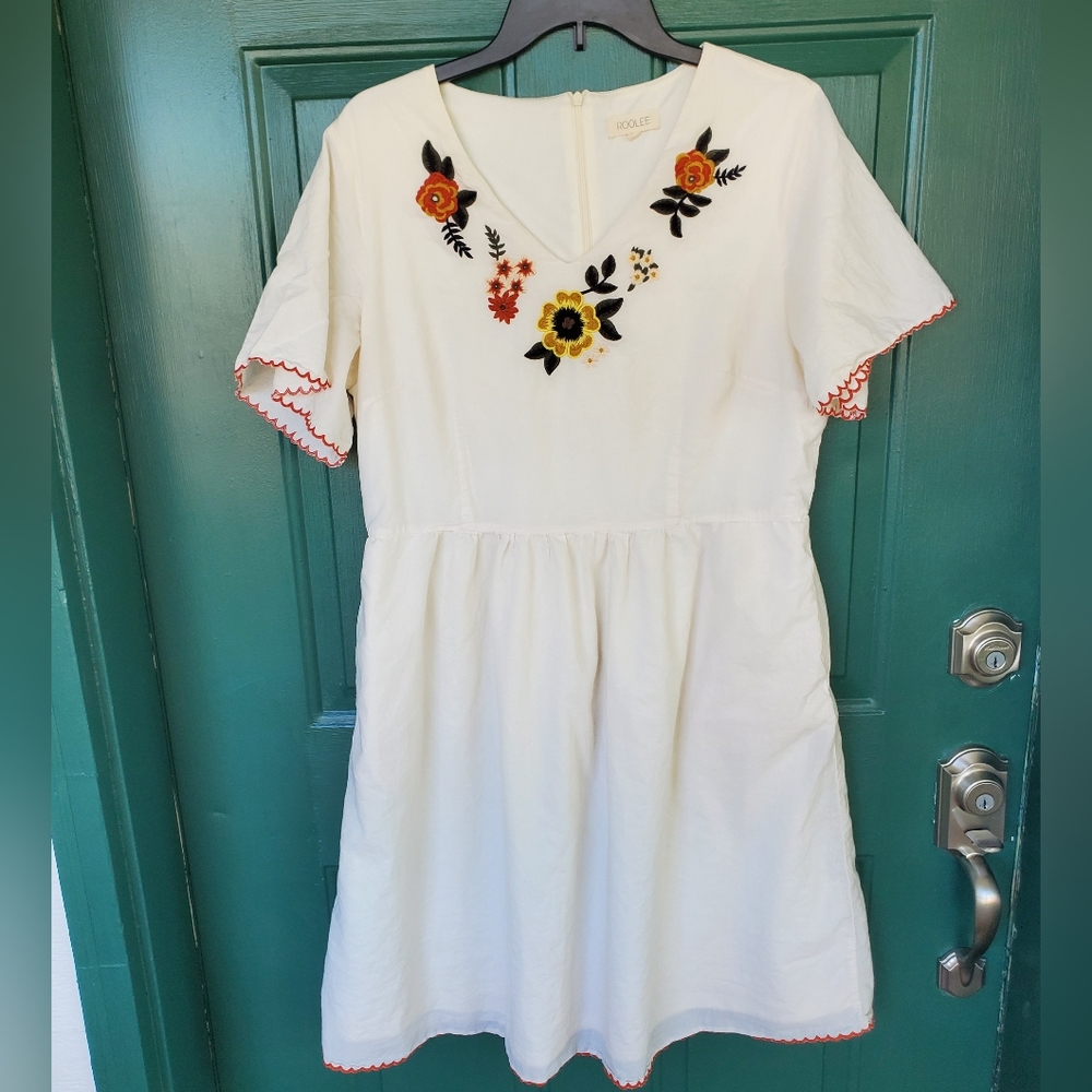 Roolee Floral Embroidery Large Dress